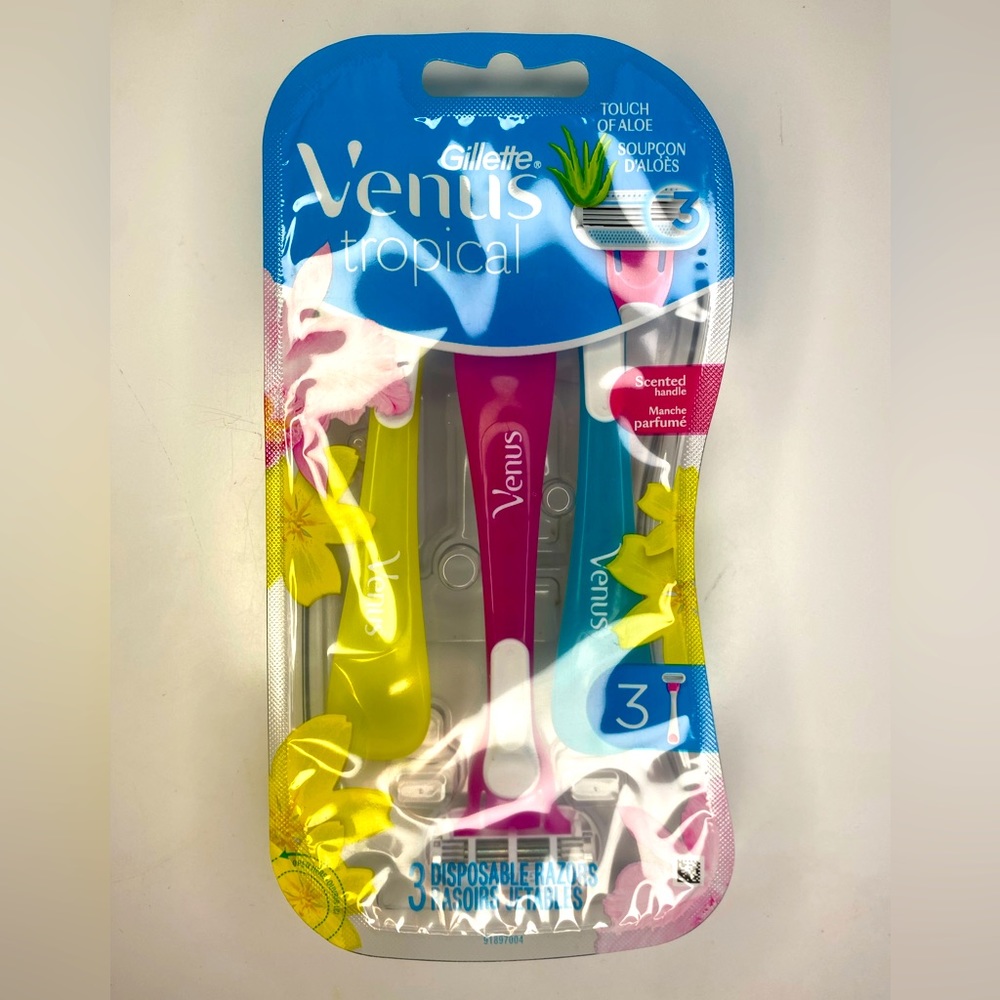 Venus Tropical Scented Handle w/ a Touch of Aloe 3 Blade 3ct Disposable Razors
